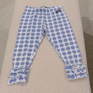 NWOT Matilda Jane White/Blue Polka Dot Leggings - Size 6